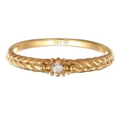 Elli "Verlobungsring Geflochten | Diamant (Weiß, 0.006 ct)< Symbol-schmuck|Ringe