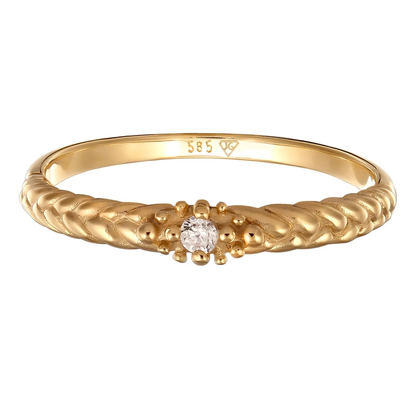Elli "Verlobungsring Geflochten | Diamant (Weiß, 0.006 ct)< Symbol-schmuck|Ringe