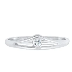 Elli "Verlobungsring Geo | Diamant ( Weiß, 0,03 ct )< Ringe|Silber