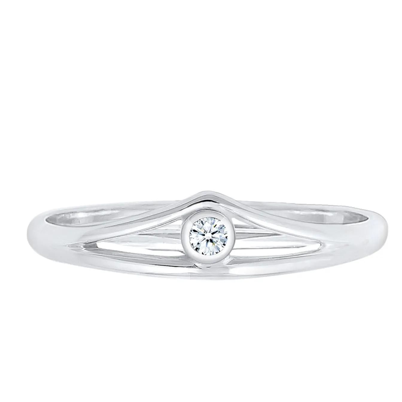 Elli "Verlobungsring Geo | Diamant ( Weiß, 0,03 ct )< Ringe|Silber