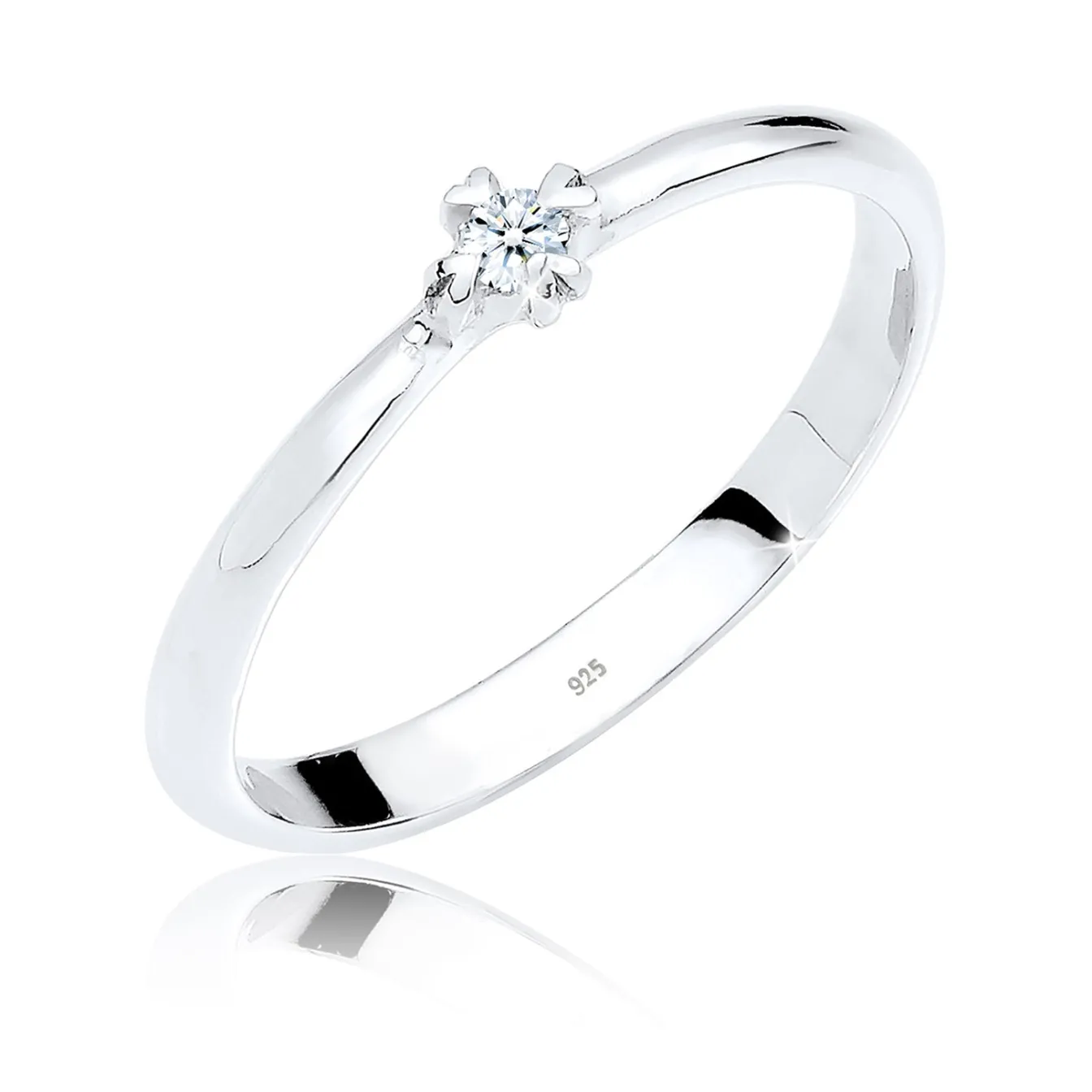 Elli "Verlobungsring Herz | Diamant ( Weiß, 0,03 ct )< Symbol-schmuck|Herz-schmuck
