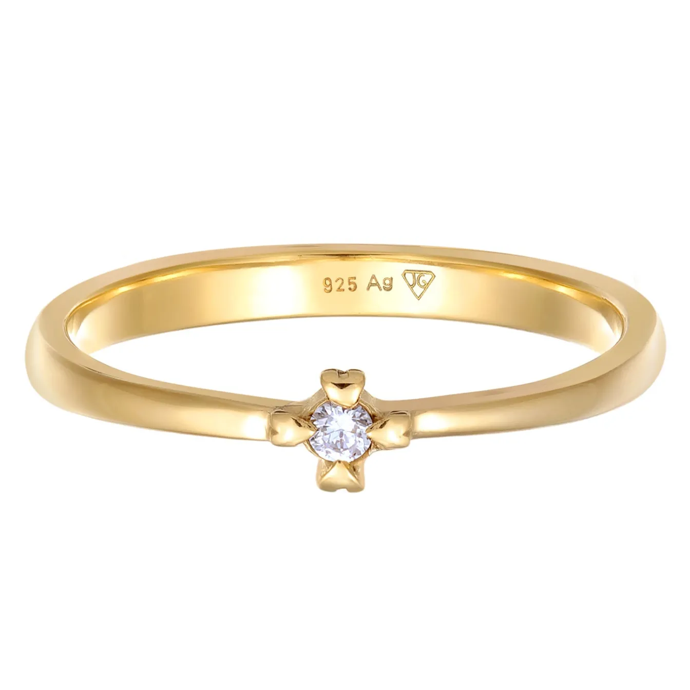 Elli "Verlobungsring Herz | Diamant ( Weiß, 0,03 ct )< Symbol-schmuck|Herz-schmuck