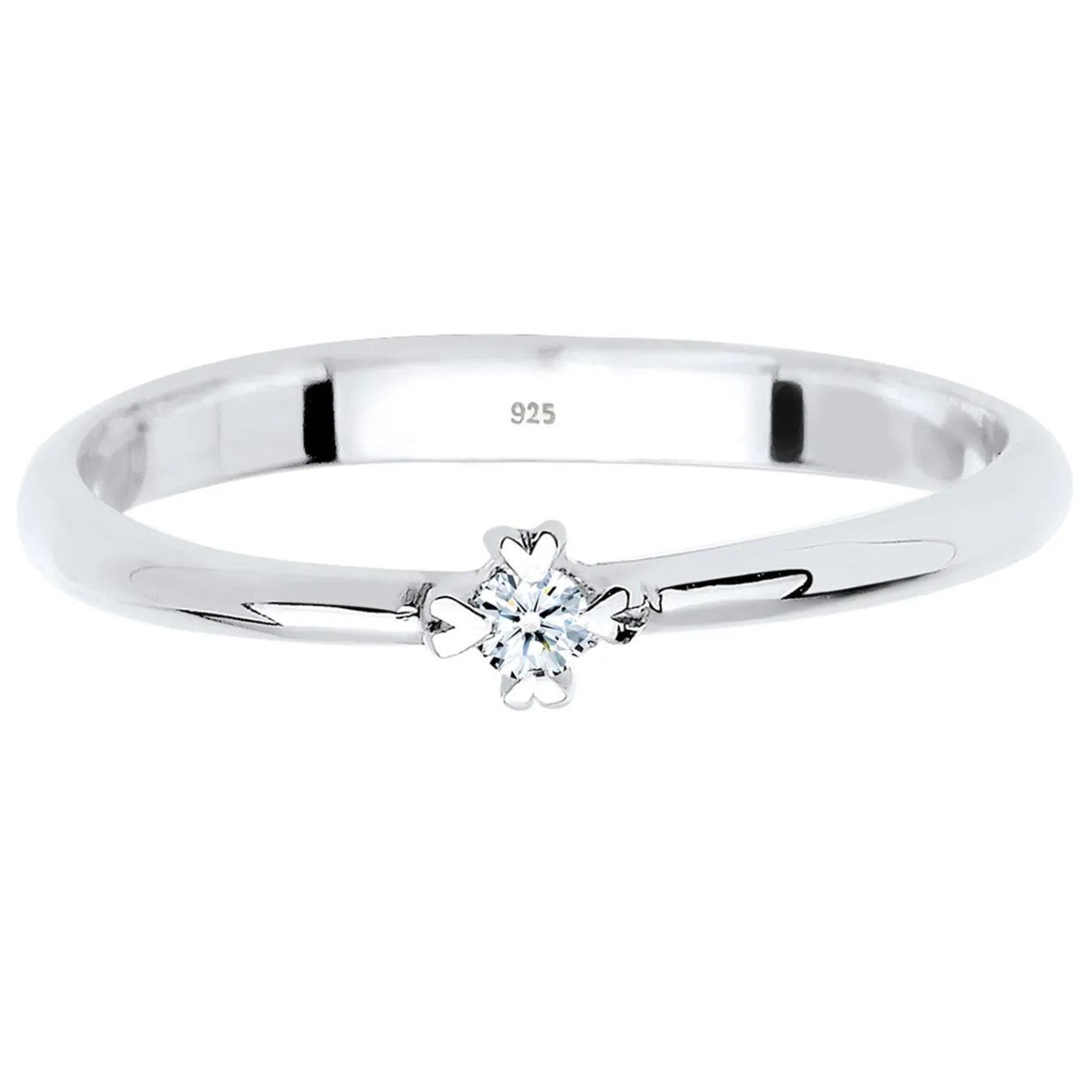 Elli "Verlobungsring Herz | Diamant ( Weiß, 0,03 ct )< Symbol-schmuck|Herz-schmuck