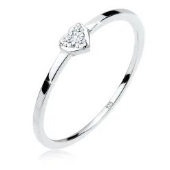 Elli "Verlobungsring Herz | Diamant ( Weiß, 0,045 ct )< Symbol-schmuck|Herz-schmuck