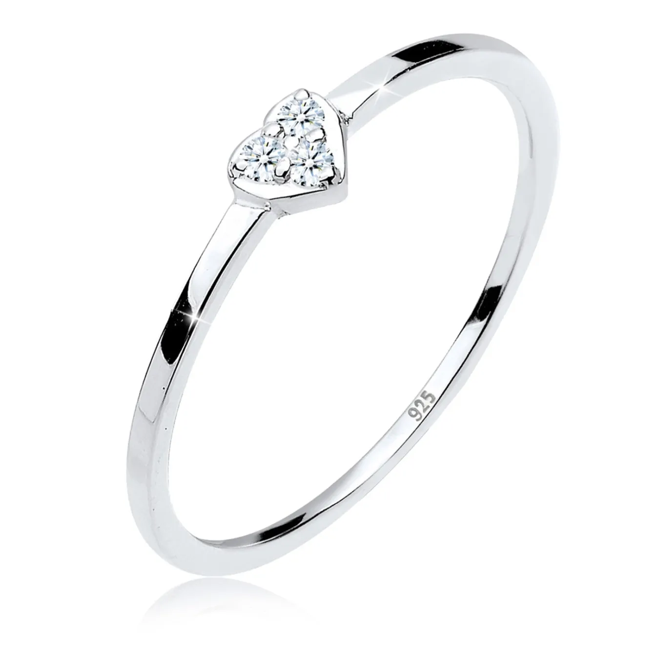 Elli "Verlobungsring Herz | Diamant ( Weiß, 0,045 ct )< Symbol-schmuck|Herz-schmuck