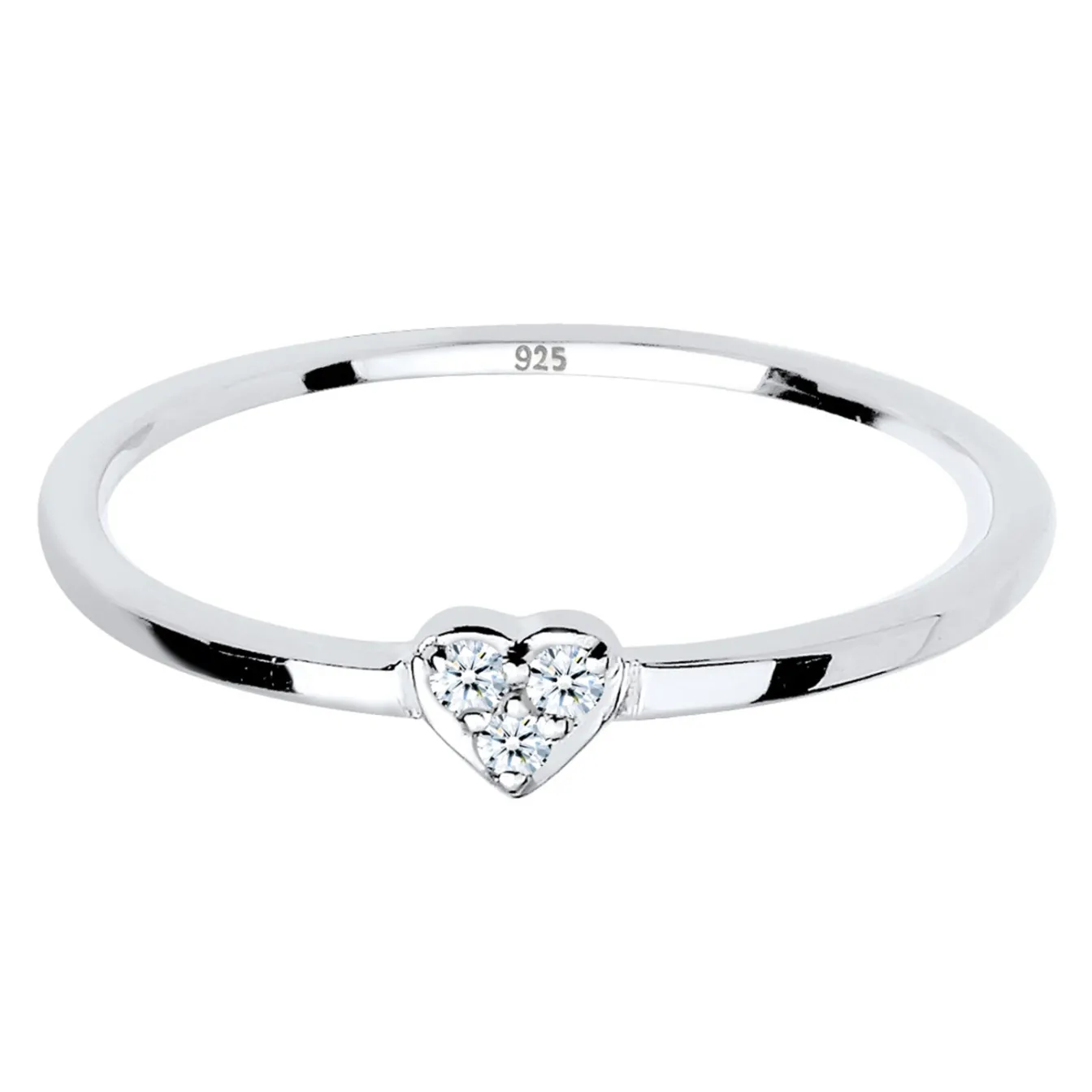 Elli "Verlobungsring Herz | Diamant ( Weiß, 0,045 ct )< Symbol-schmuck|Herz-schmuck