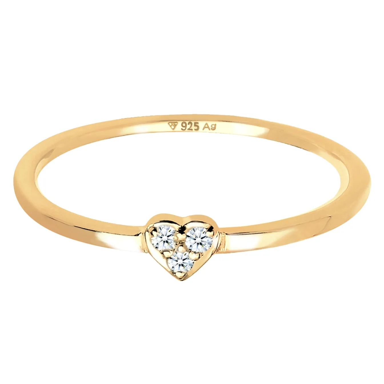 Elli "Verlobungsring Herz | Diamant ( Weiß, 0,045 ct )< Symbol-schmuck|Herz-schmuck