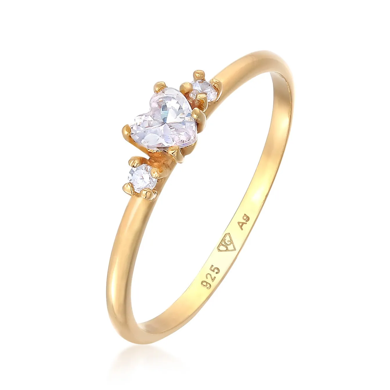 Elli "Verlobungsring Herz | Zirkonia (Weiß)< Symbol-schmuck|Herz-schmuck