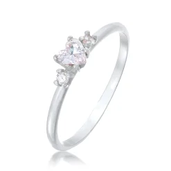 Elli "Verlobungsring Herz | Zirkonia (Weiß)< Symbol-schmuck|Herz-schmuck