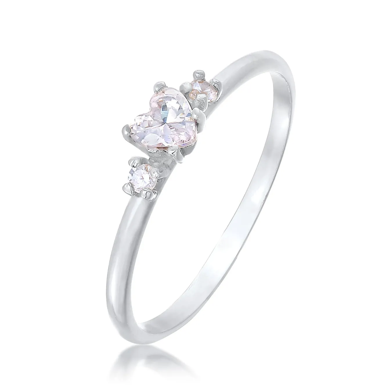 Elli "Verlobungsring Herz | Zirkonia (Weiß)< Symbol-schmuck|Herz-schmuck