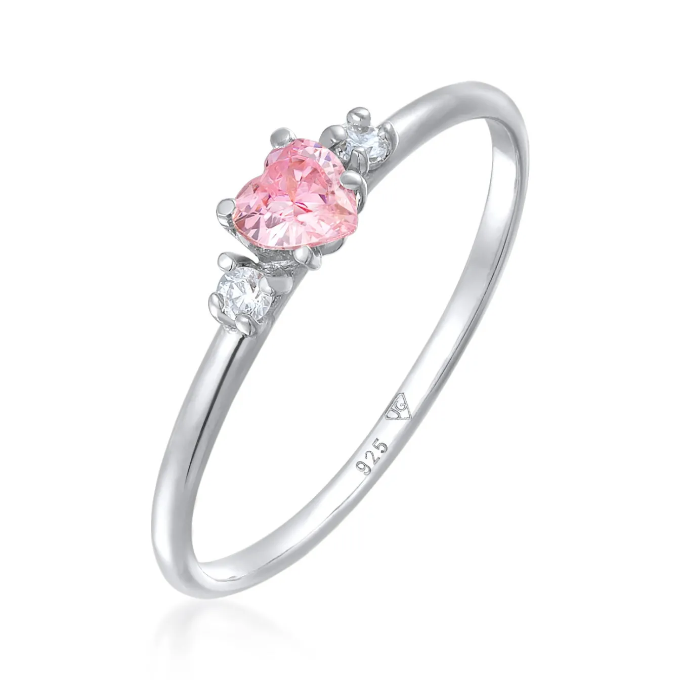 Elli "Verlobungsring Herz | Zirkonia (Weiß)< Symbol-schmuck|Herz-schmuck