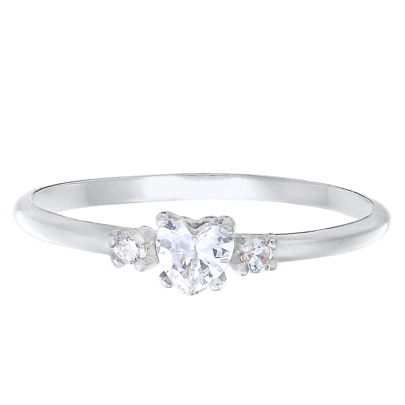 Elli "Verlobungsring Herz | Zirkonia (Weiß)< Symbol-schmuck|Herz-schmuck
