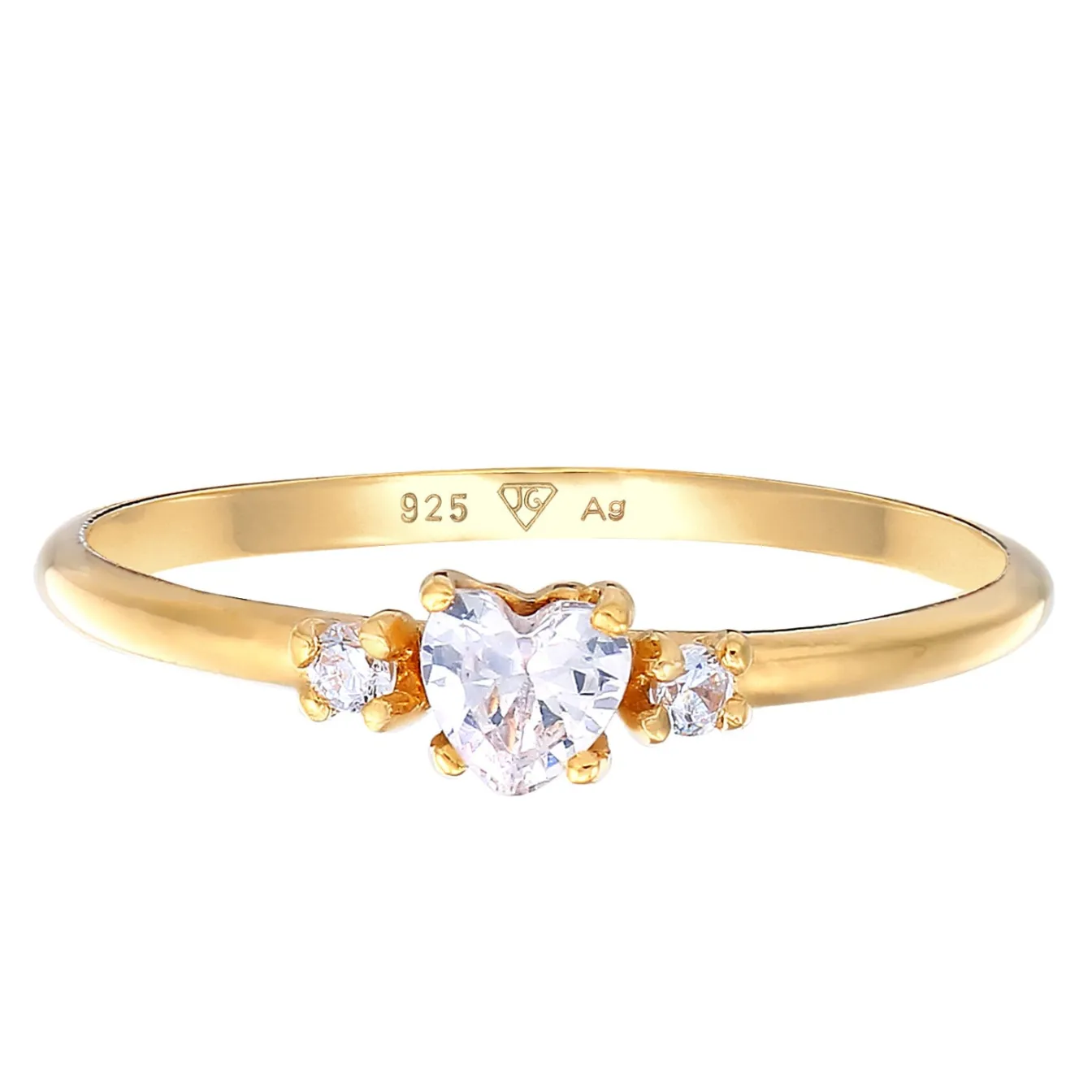 Elli "Verlobungsring Herz | Zirkonia (Weiß)< Symbol-schmuck|Herz-schmuck