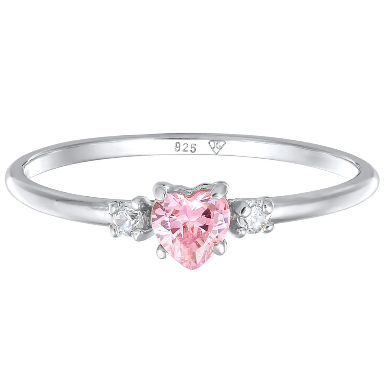 Elli "Verlobungsring Herz | Zirkonia (Weiß)< Symbol-schmuck|Herz-schmuck