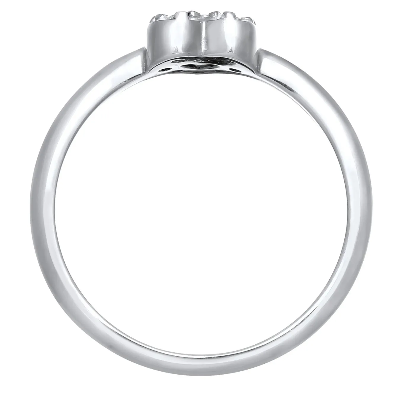 Elli "Verlobungsring Herz | Zirkonia (Weiß)< Vergoldet|Symbol-schmuck