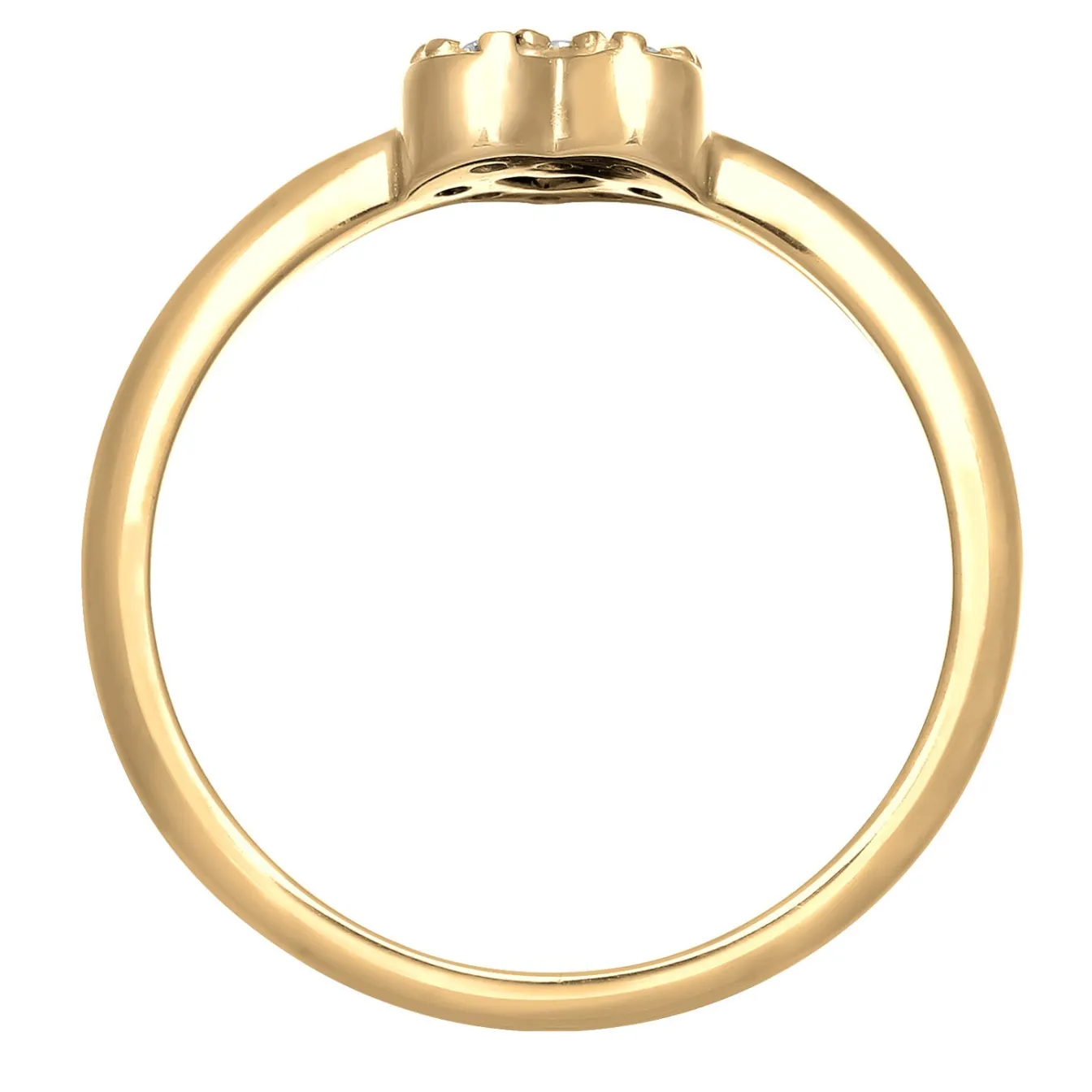 Elli "Verlobungsring Herz | Zirkonia (Weiß)< Vergoldet|Symbol-schmuck