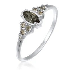 Elli "Verlobungsring Marquise | Kristall (Grau)< Ringe|Silber