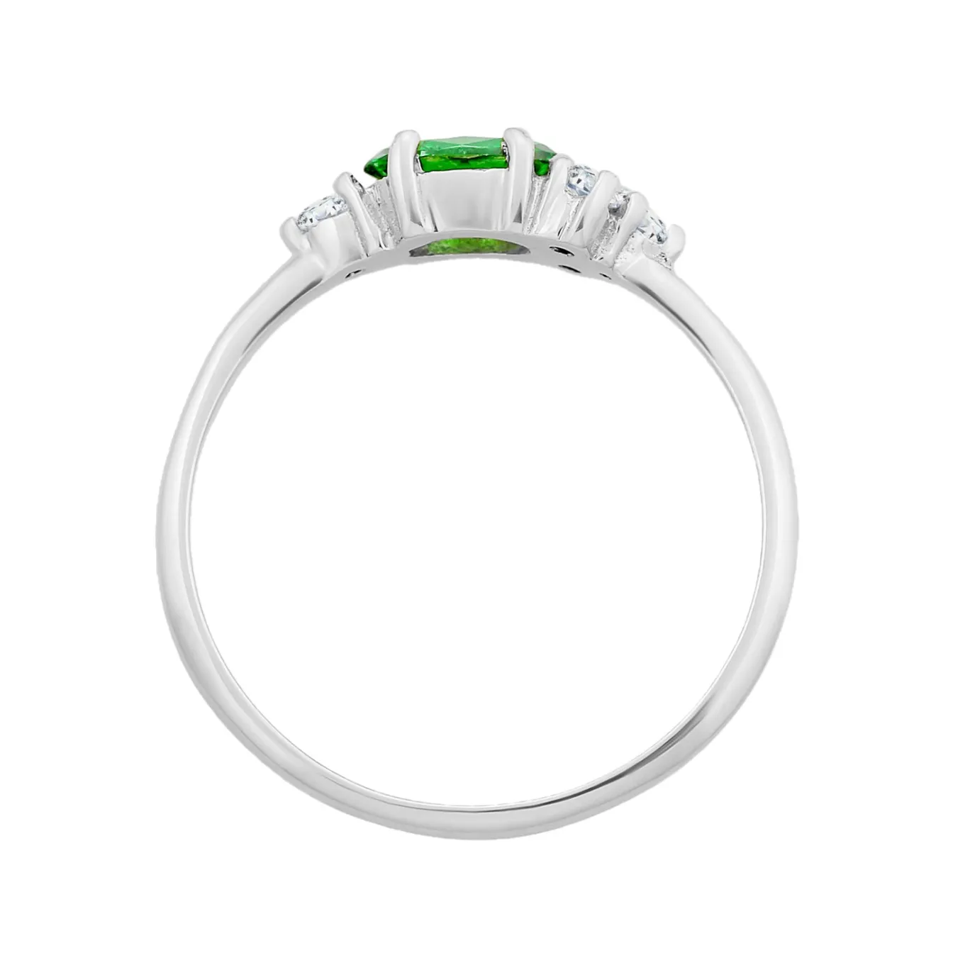 Elli "Verlobungsring Oval | Zirkonia (Grün)< Ringe|Silber