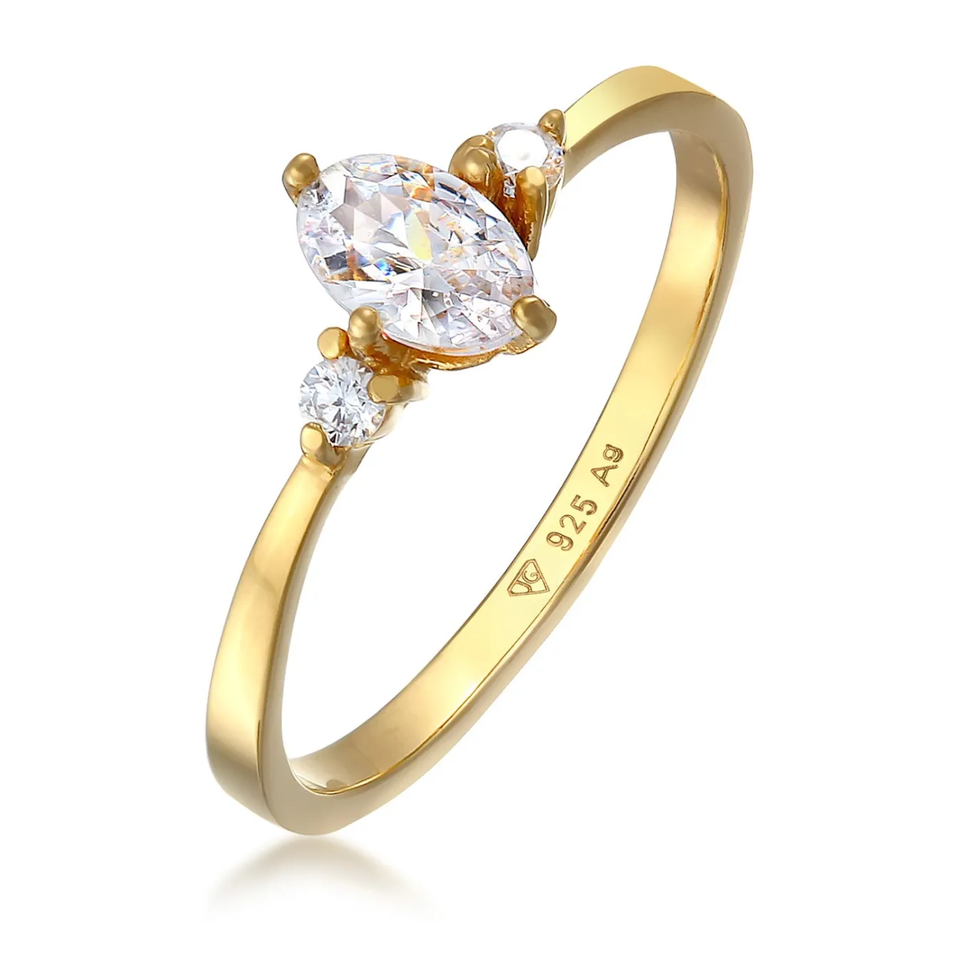 Elli "Verlobungsring Oval | Zirkonia (Weiß)< Silber|Ringe