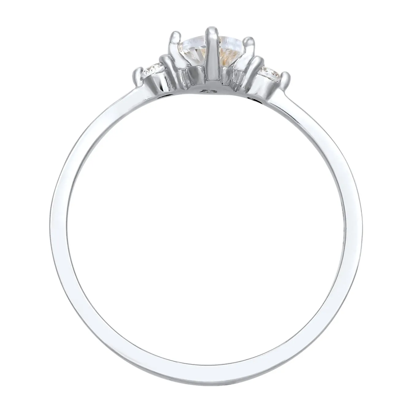 Elli "Verlobungsring Oval | Zirkonia (Weiß)< Silber|Ringe