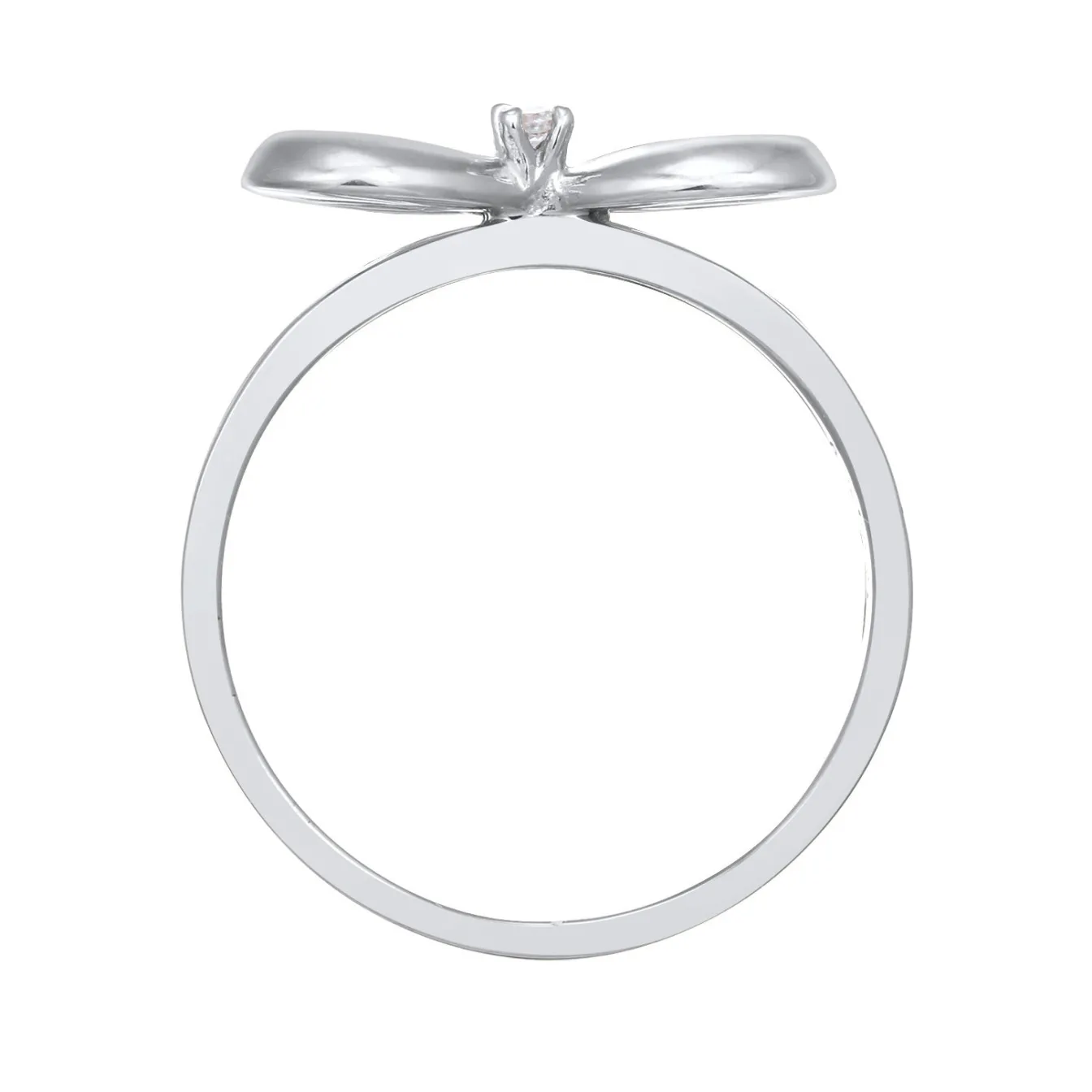 Elli "Verlobungsring Schleife | Diamant ( Weiß, 0,015 ct )< Vergoldet|Symbol-schmuck