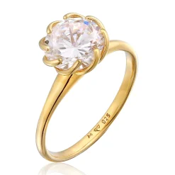 Elli "Verlobungsring Solitär | Zirkonia (Weiß)< Ringe|Silber