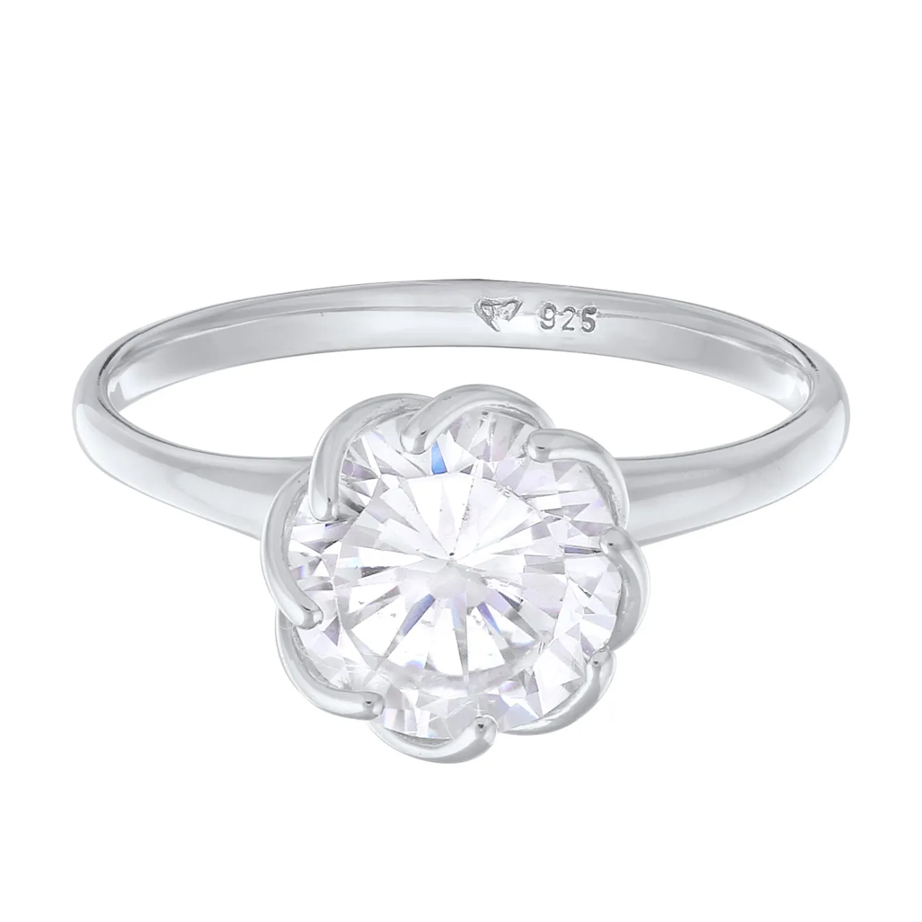 Elli "Verlobungsring Solitär | Zirkonia (Weiß)< Ringe|Silber