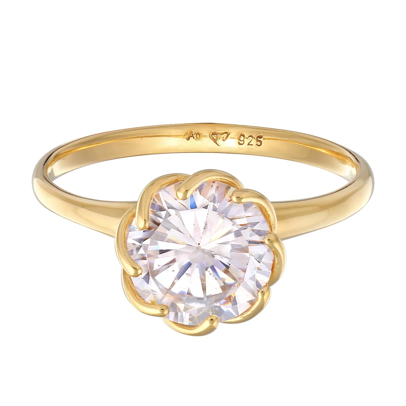 Elli "Verlobungsring Solitär | Zirkonia (Weiß)< Ringe|Silber