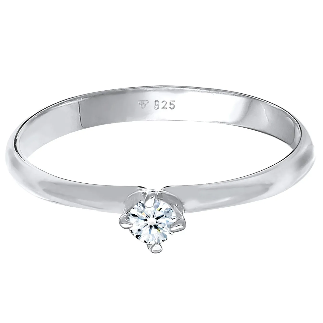 Elli "Verlobungsring Solitär Klassisch | Diamant (0.11 ct.)< Vergoldet|Letzte Chance