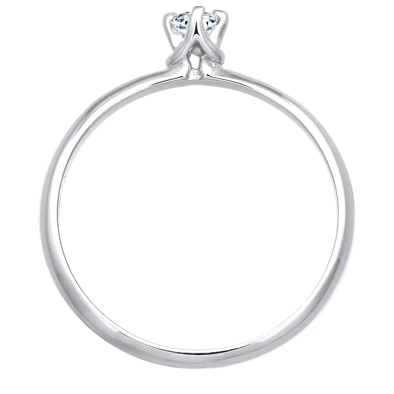 Elli "Verlobungsring Solitär Klassisch | Diamant (0.11 ct.)< Vergoldet|Letzte Chance