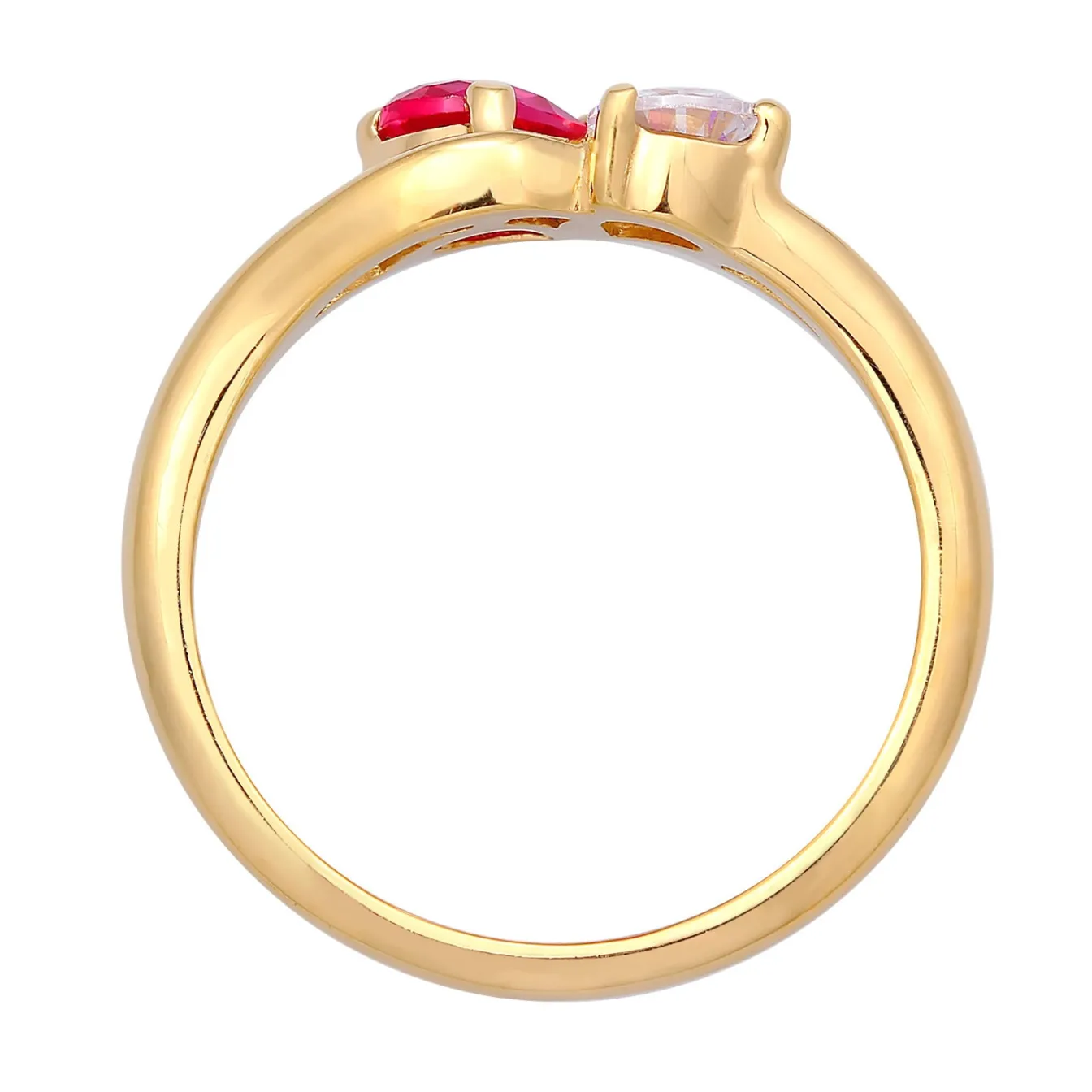 Elli "Verlobungsring Tropfen | Zirkonia (weiß) & Rubin, synthetisch (Pink)< Symbol-schmuck|Herz-schmuck
