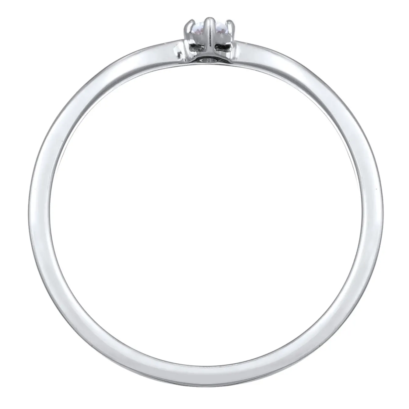 Elli "Verlobungsring V-Form | Diamant (Weiß, 0.035)< Vergoldet|Hochzeit