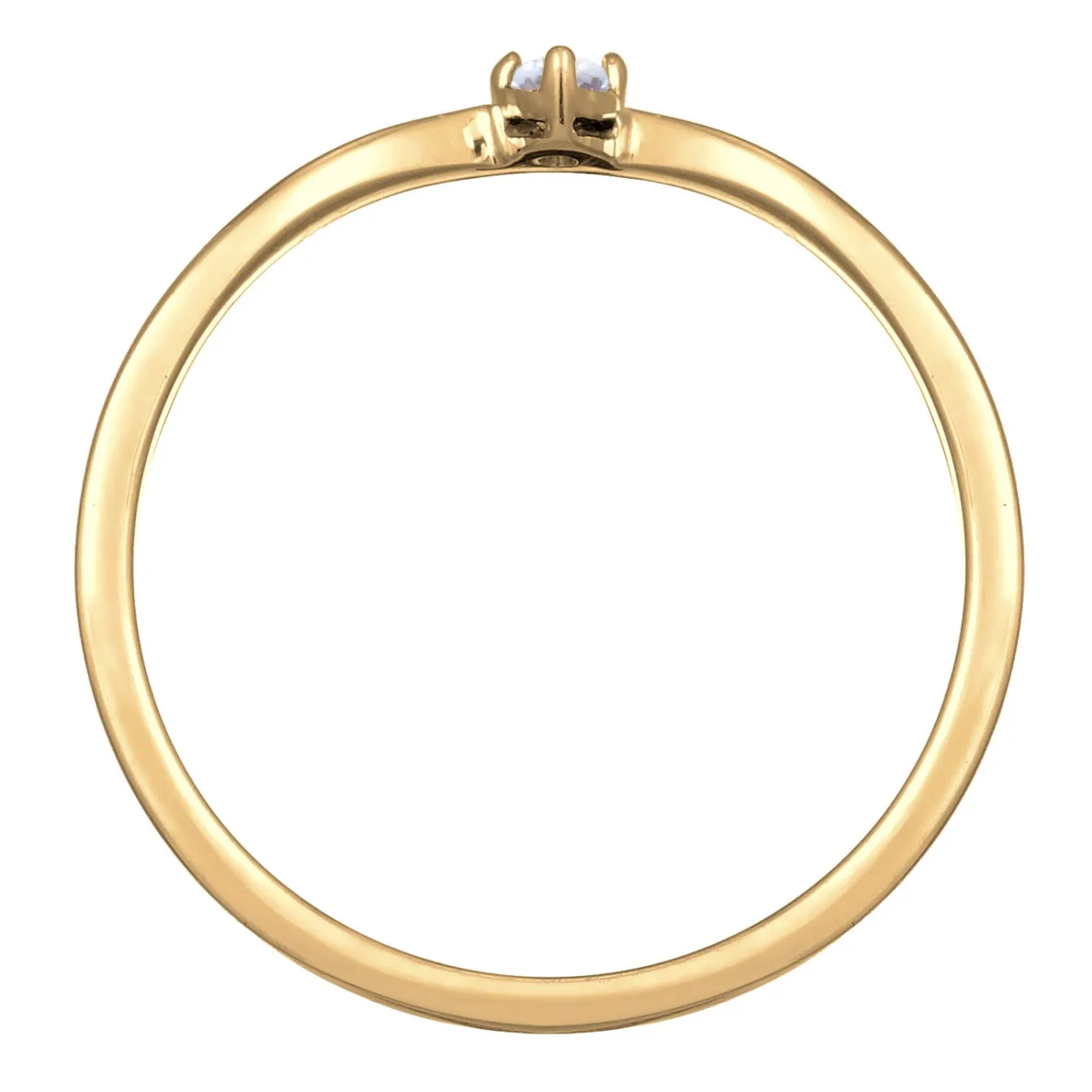 Elli "Verlobungsring V-Form | Diamant (Weiß, 0.035)< Vergoldet|Hochzeit