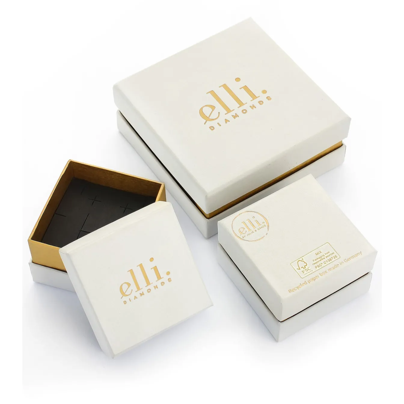 Elli "Verlobungsring V-Form | Diamant (Weiß, 0.035)< Vergoldet|Hochzeit
