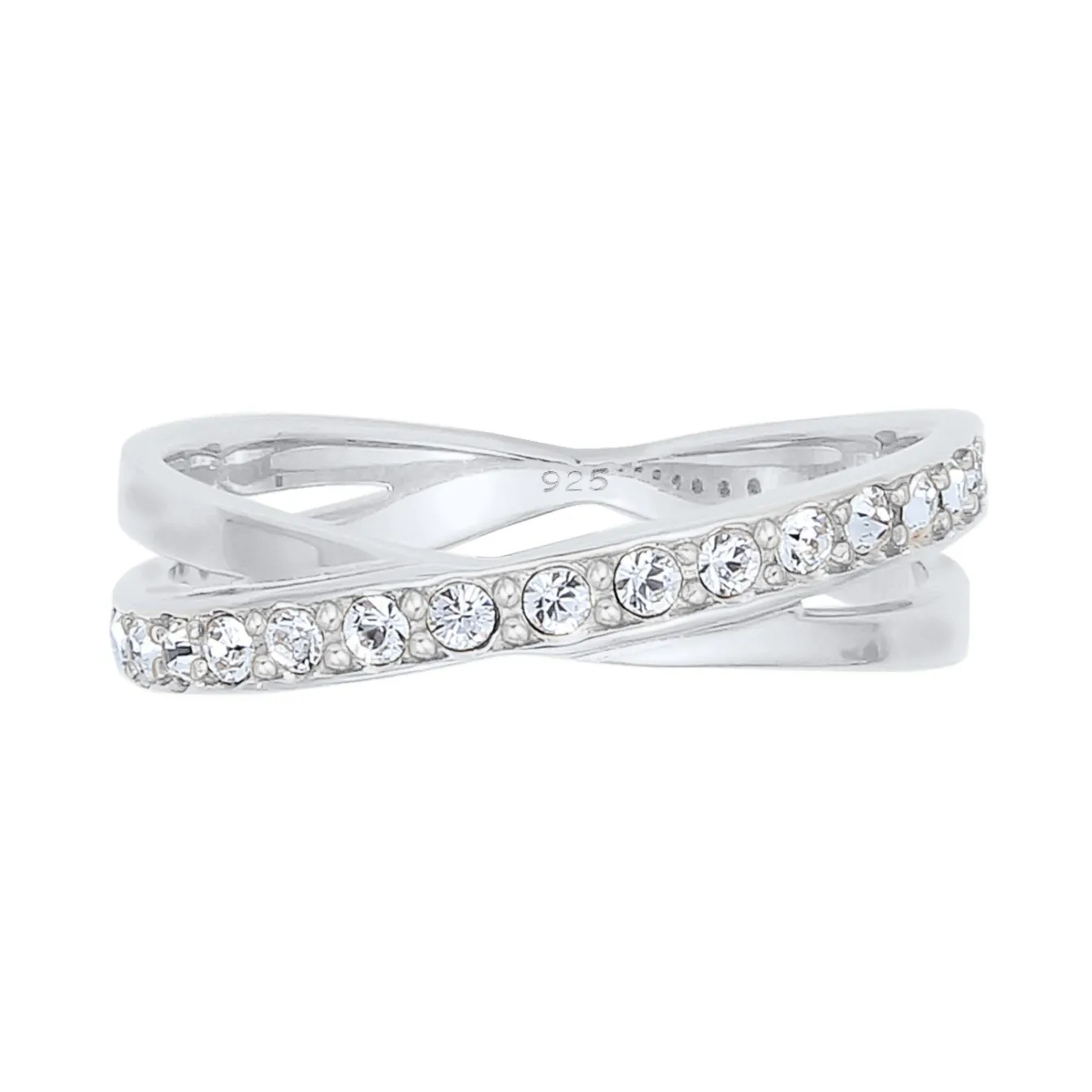 Elli "Wickelring | Kristall ( Weiß )< Roségold|Ringe