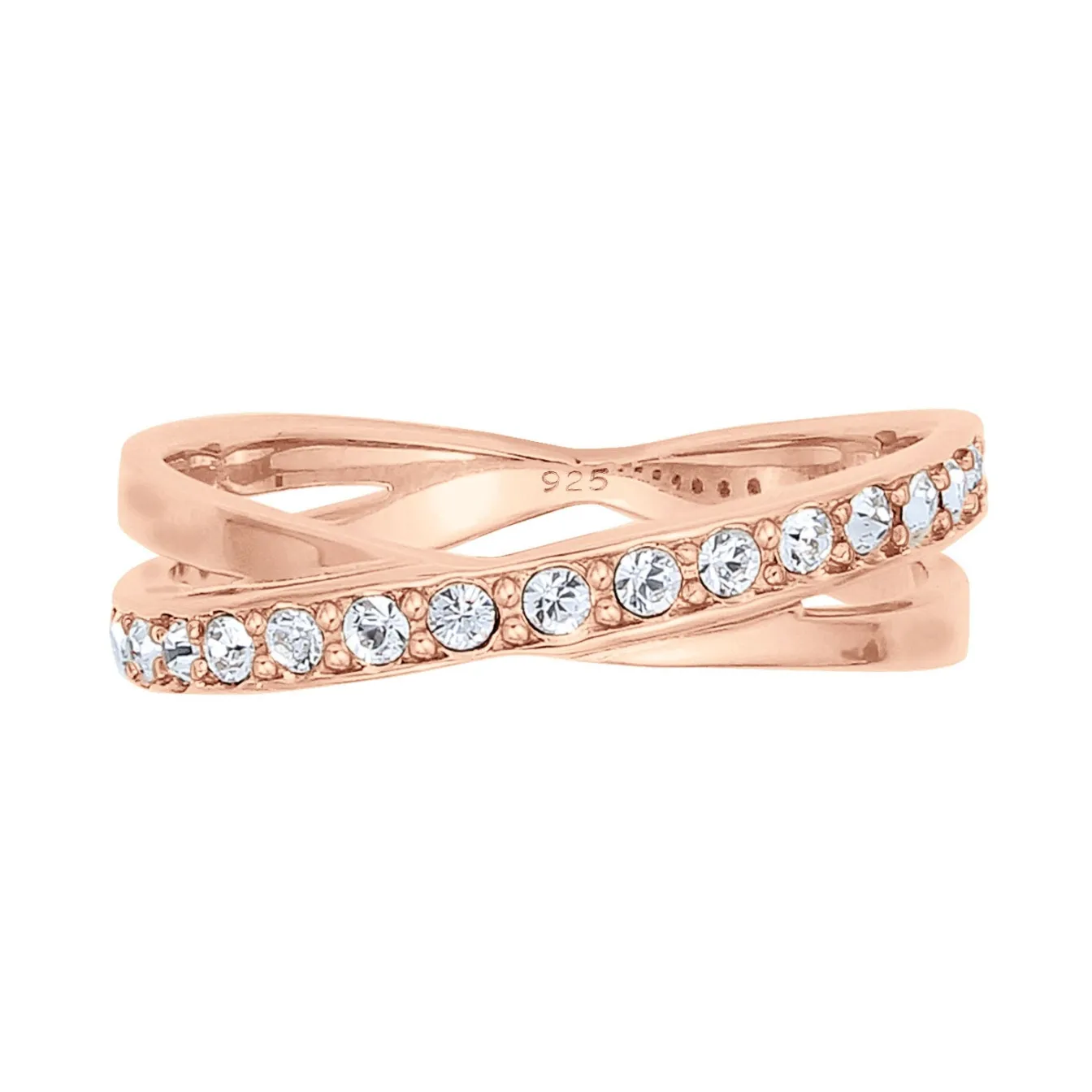 Elli "Wickelring | Kristall ( Weiß )< Roségold|Ringe