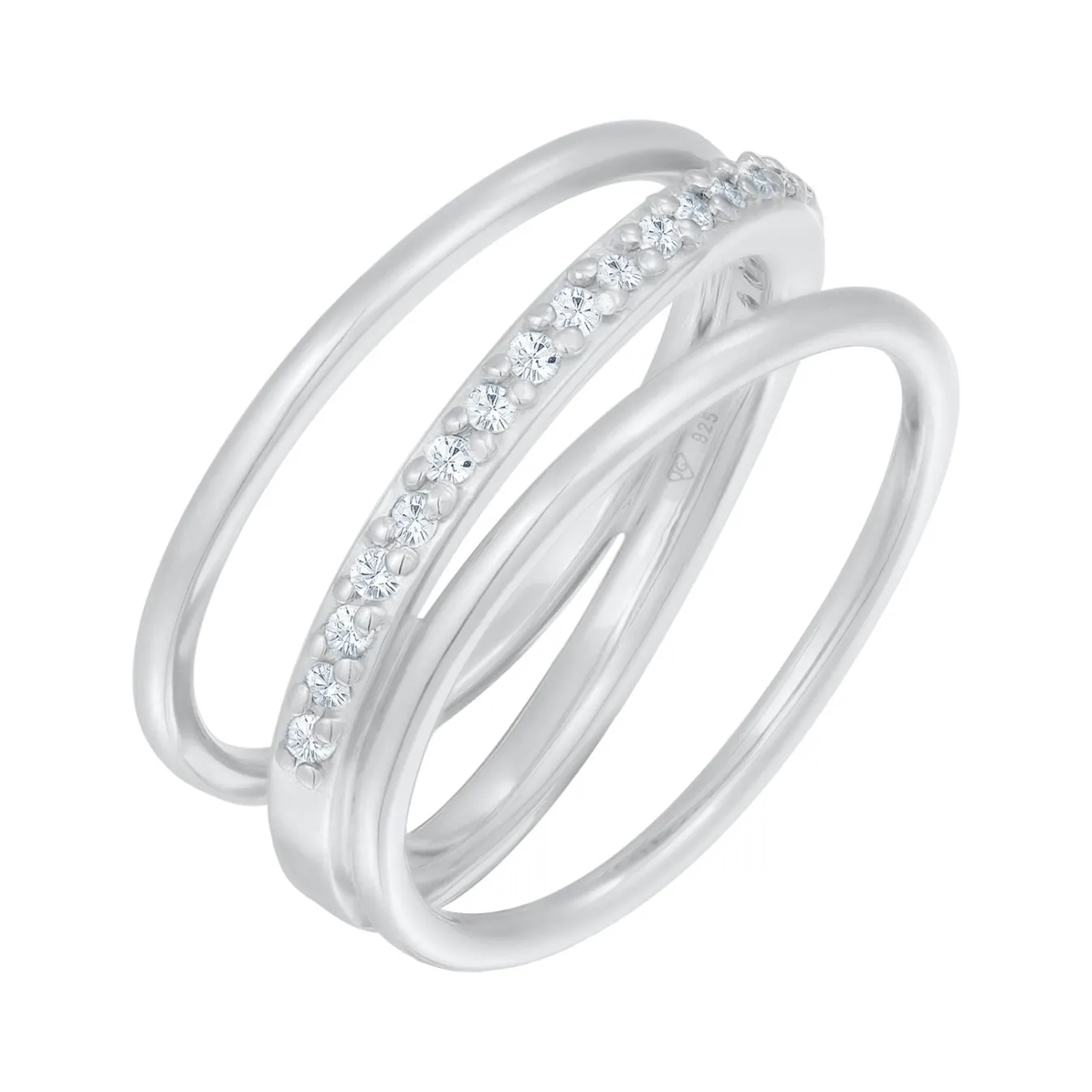 Elli "Wickelring | Zirkonia (Weiß)< Vergoldet|Ringe