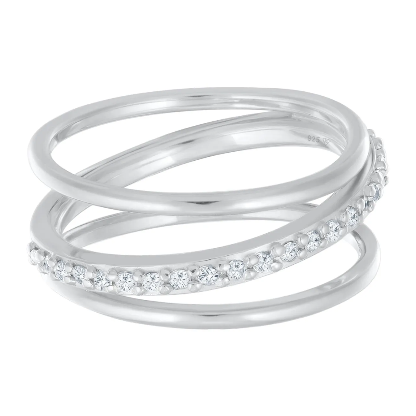 Elli "Wickelring | Zirkonia (Weiß)< Vergoldet|Ringe