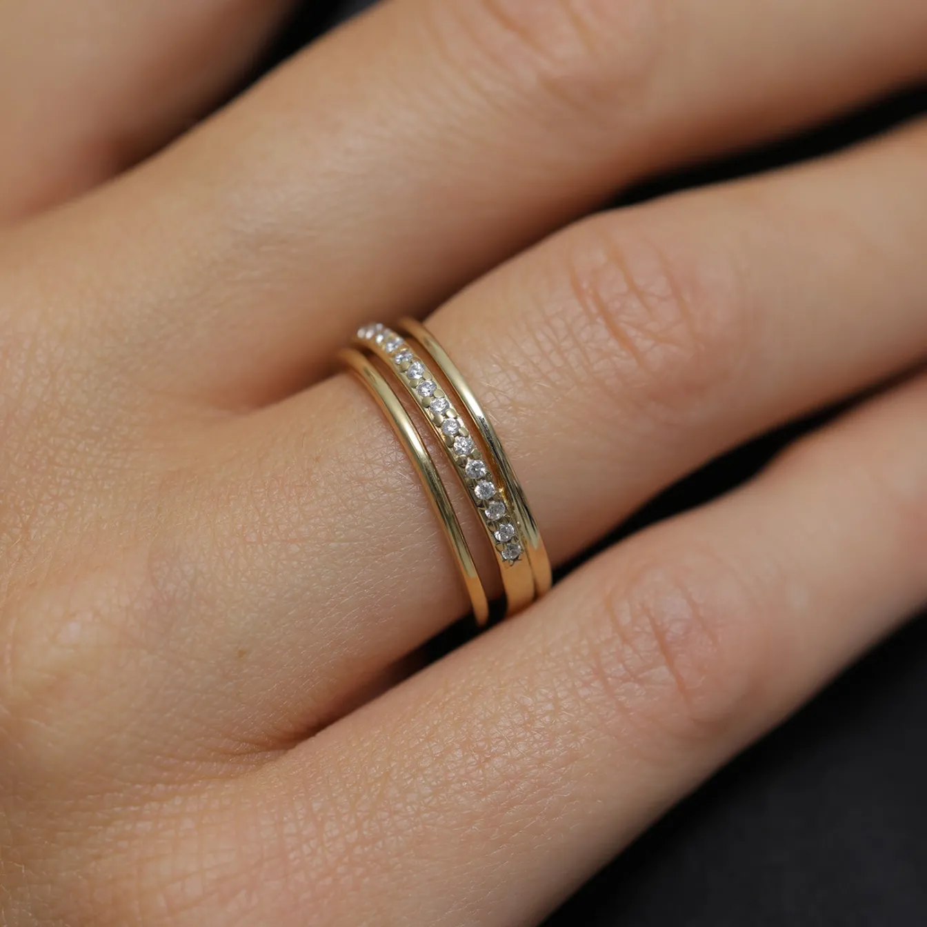 Elli "Wickelring | Zirkonia (Weiß)< Vergoldet|Ringe