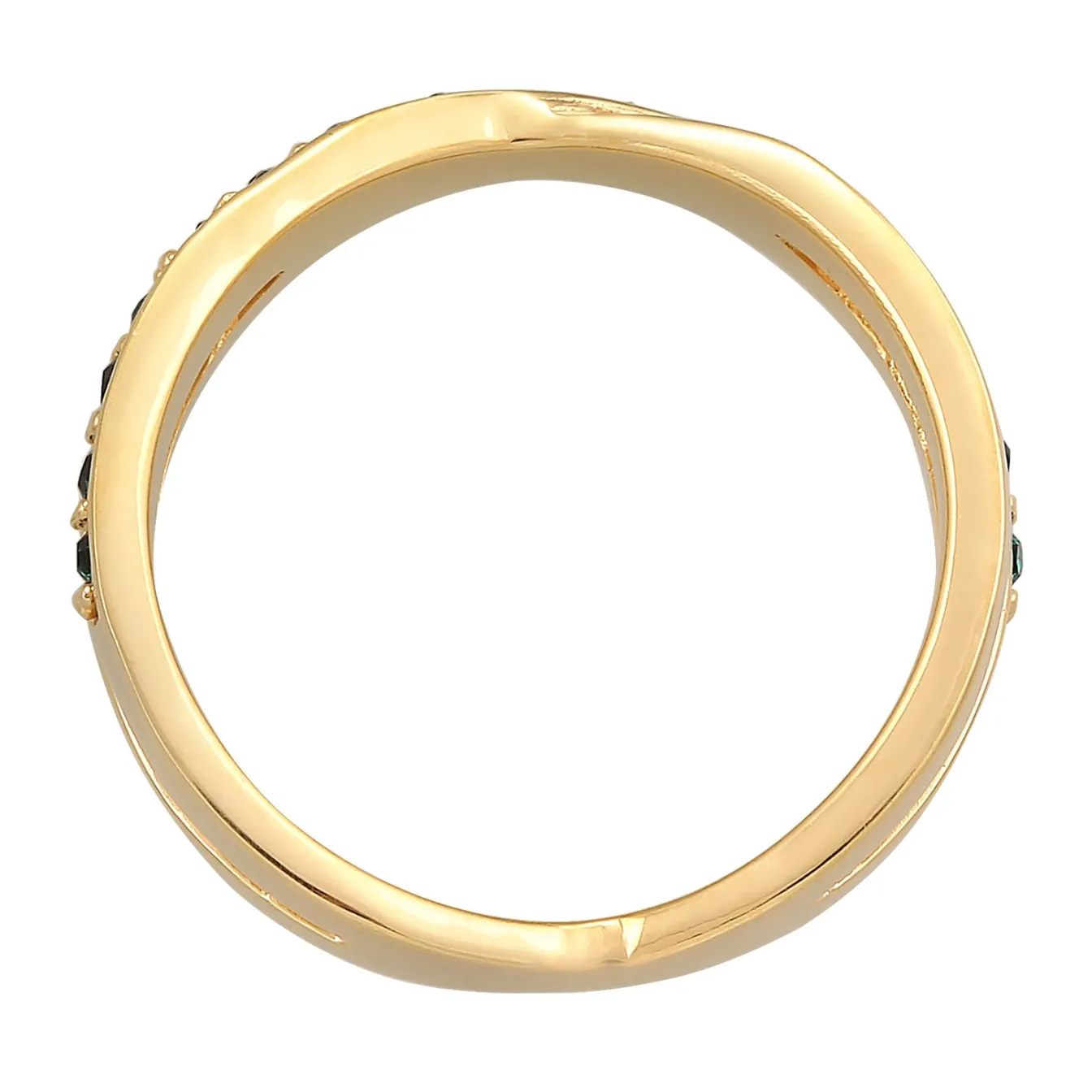 Elli "Wickelring Elegant | Kristalle (Grün)< Ringe|Vergoldet