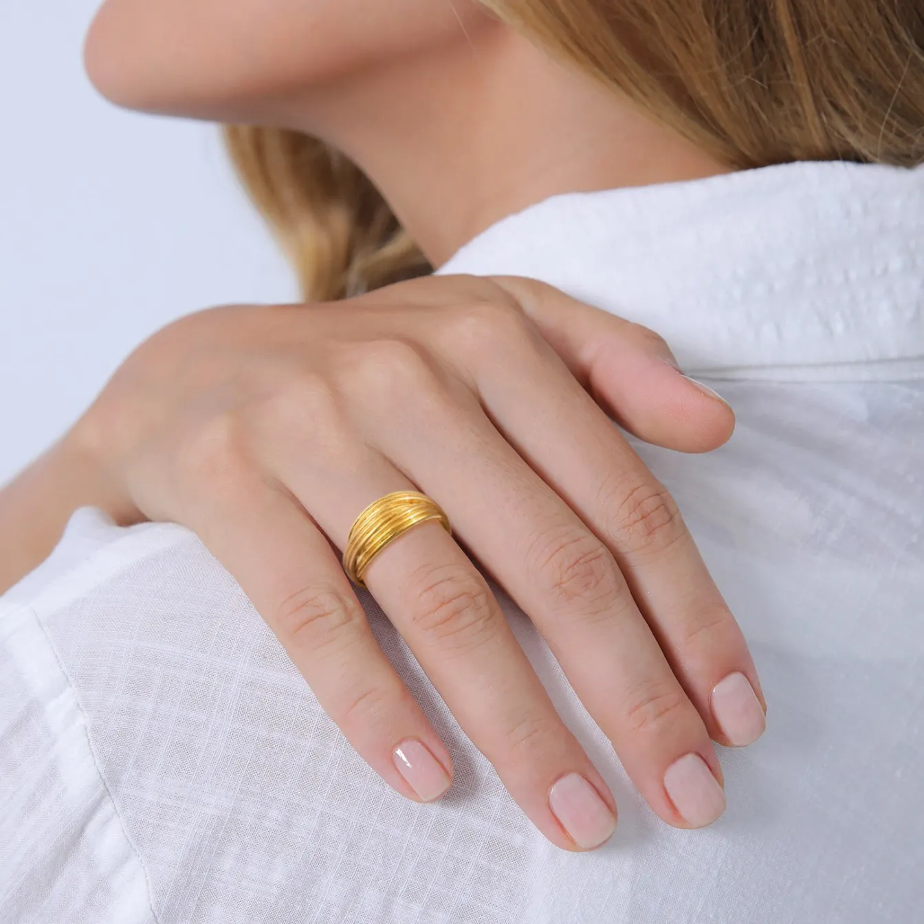 Elli "Wickelring Rillen< Ringe|Silber