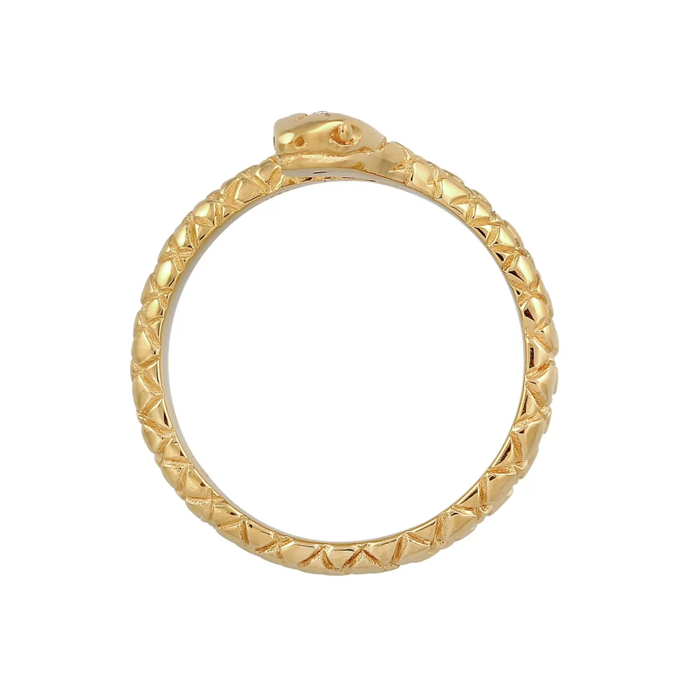 Elli "Wickelring Schlange | Zirkonia (Weiß)< Ringe|Vergoldet