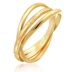 Elli "Wickelring Strukturiert< Ringe|Silber