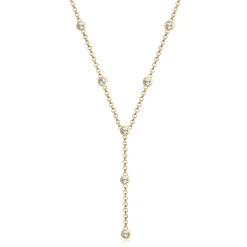 Elli "Y-Halskette | Kristall (Weiß)< Roségold|Hochzeit