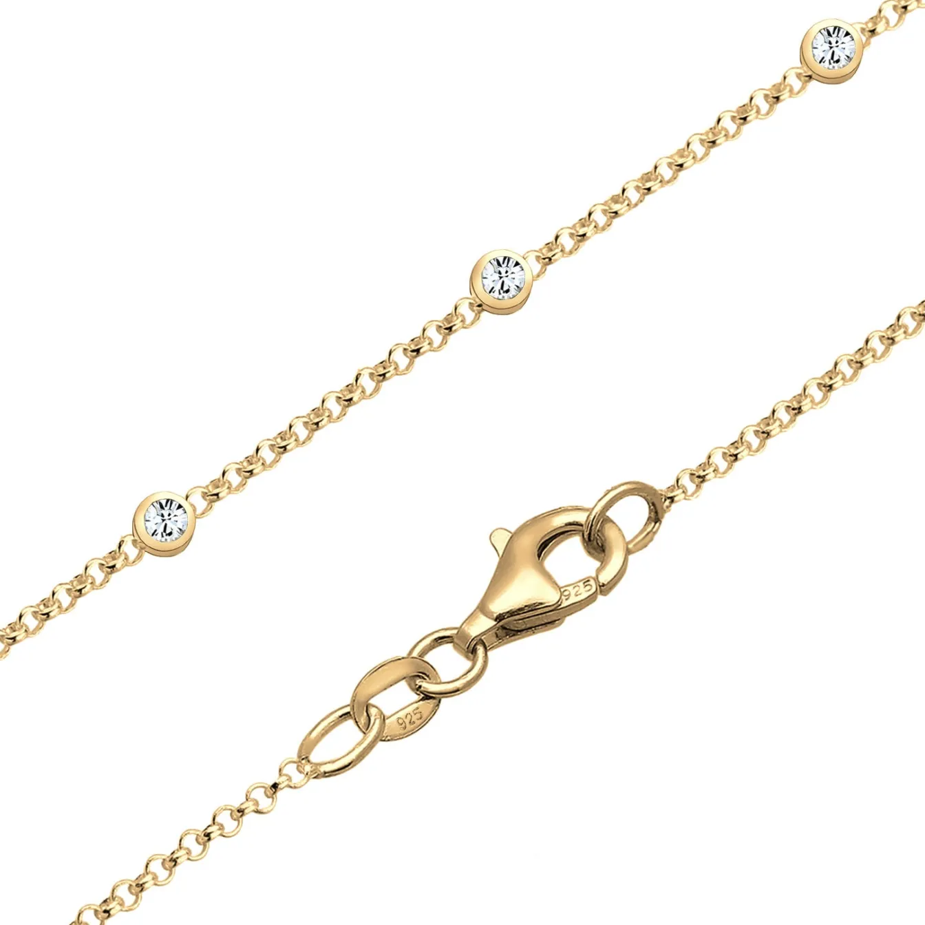 Elli "Y-Halskette | Kristall (Weiß)< Roségold|Hochzeit