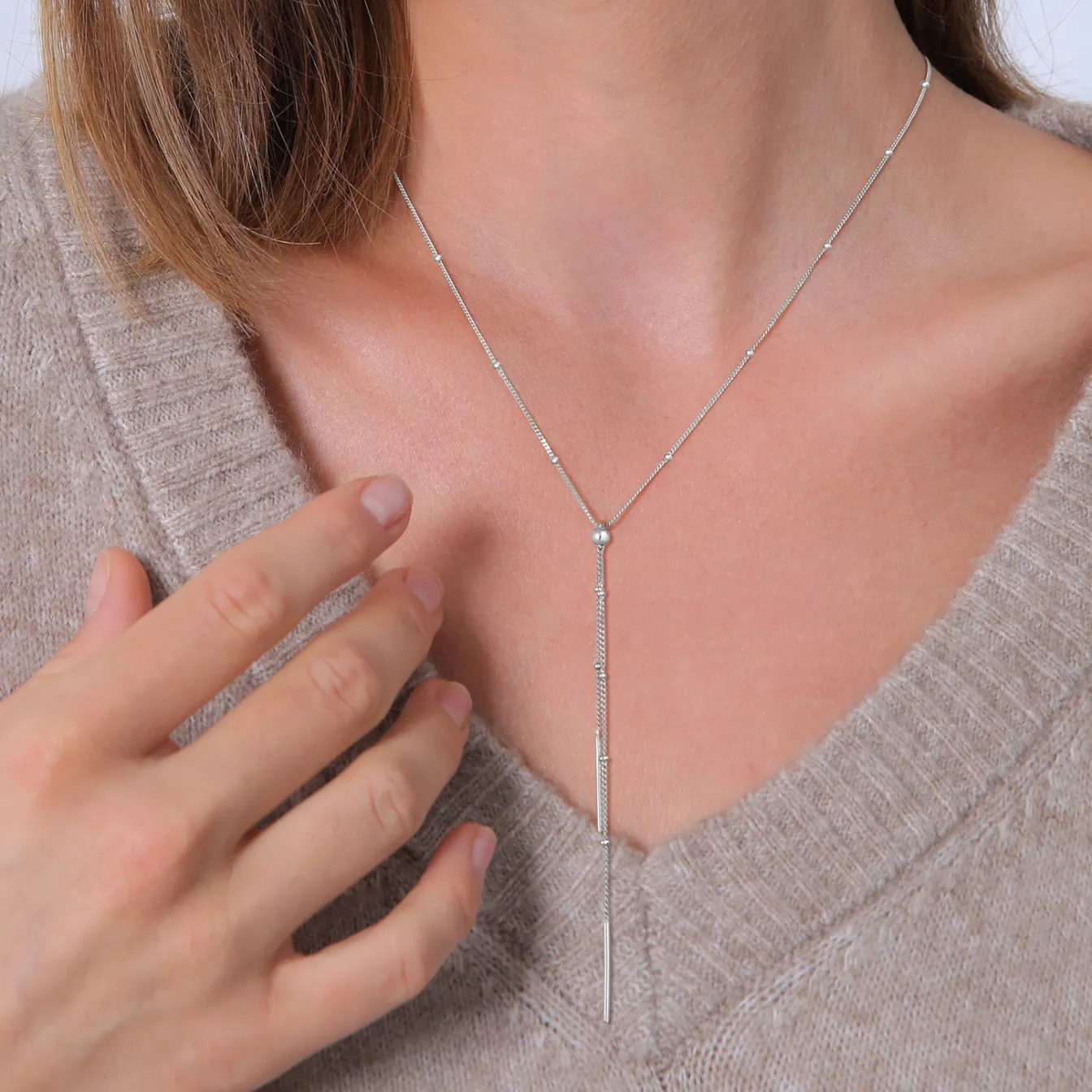 Elli "Y-Halskette Geo< Halsketten|Silber