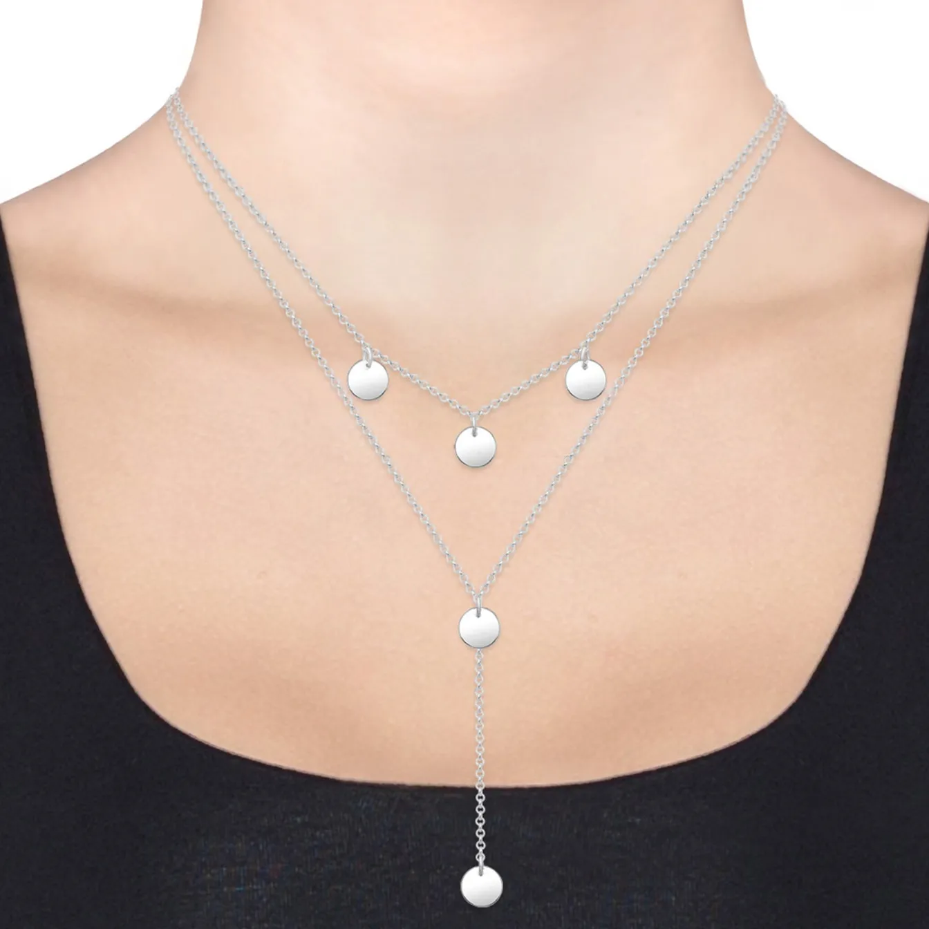 Elli "Y-Halskette Geo< Halsketten|Silber