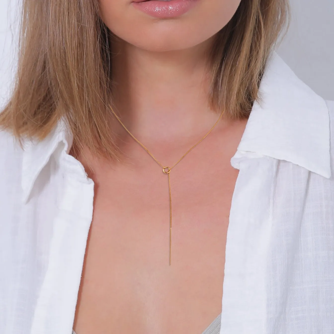 Elli "Y-Halskette Kreis< Halsketten|Echtgold