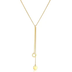 Elli "Y-Halskette Kreis Plättchen< Halsketten|Silber
