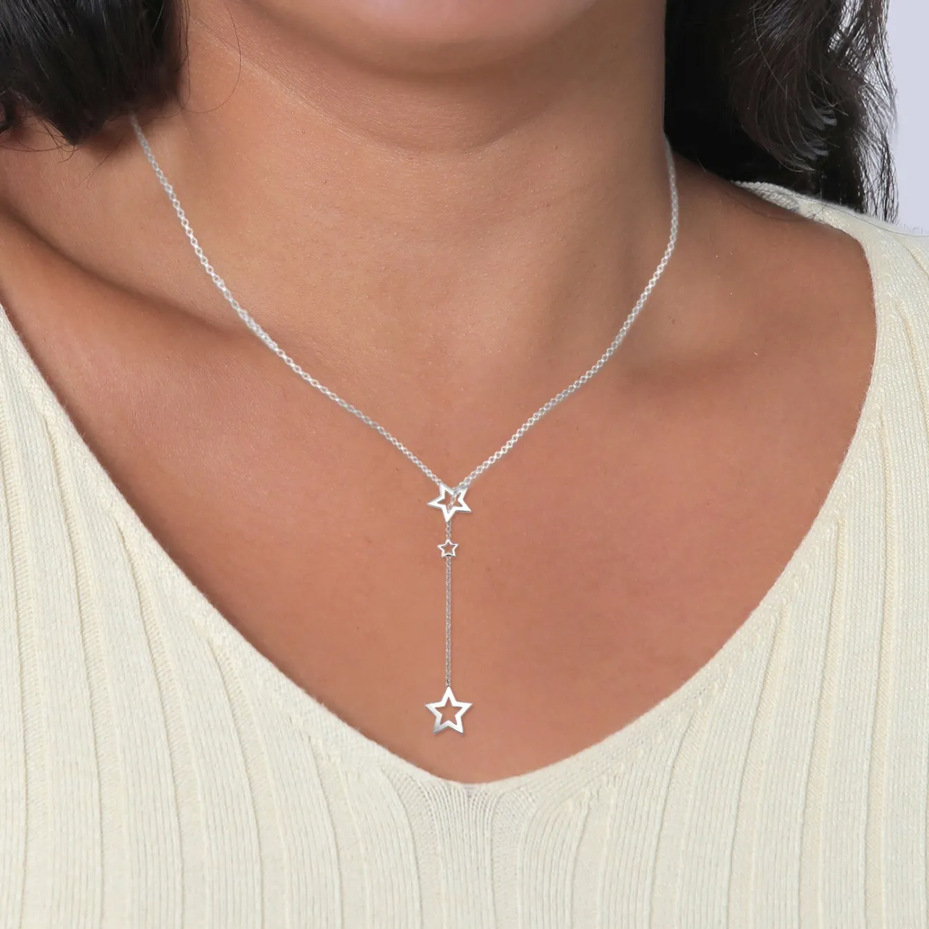 Elli "Y-Halskette Stern< Halsketten|Silber
